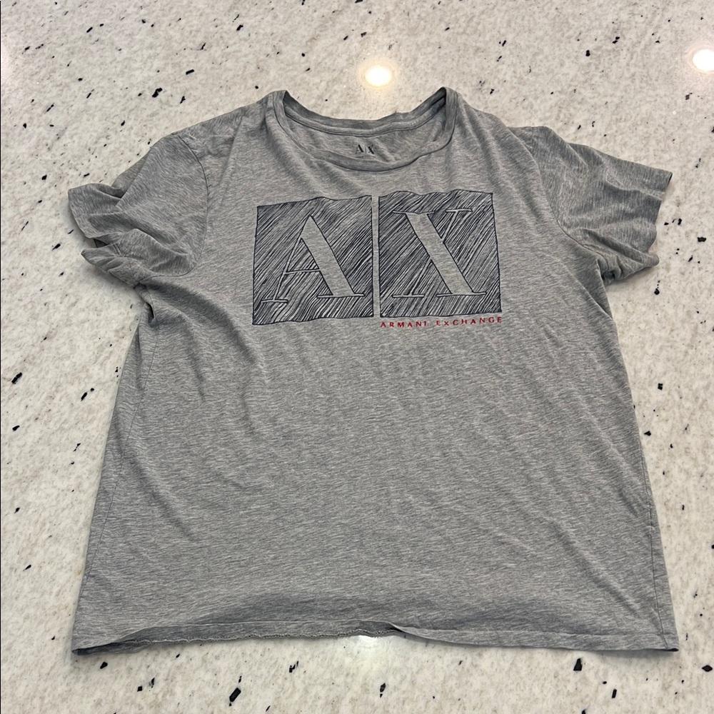 Armani Exchange Light Gray Graphic Tee